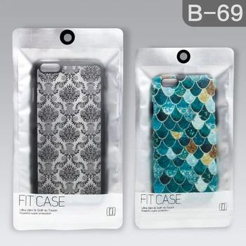 

1000Pcs zipper lock packaging bag retail Packaging bag for iphone 7 Mobile phone accessories case PVC Plastic Retail Pack B-69