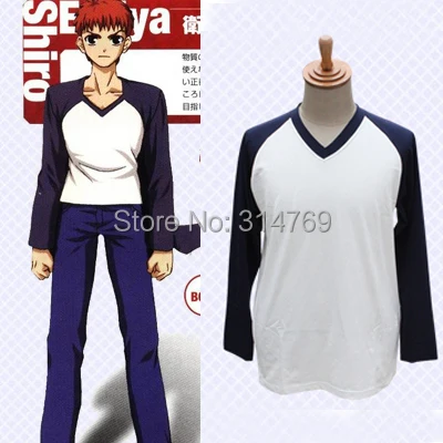 Новинка модный костюм для косплея из аниме Fate/Stay night футболки Shirou Emiya эластичная
