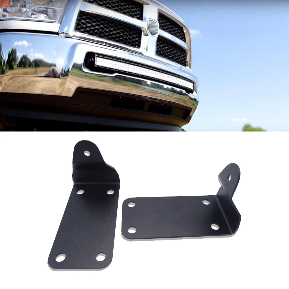 

Front Lower Hidden Bumper Mounting Brackets For 40 inches Curved LED Light Bar Fits 2010-2019 Dodge Ram 2500 3500 Models