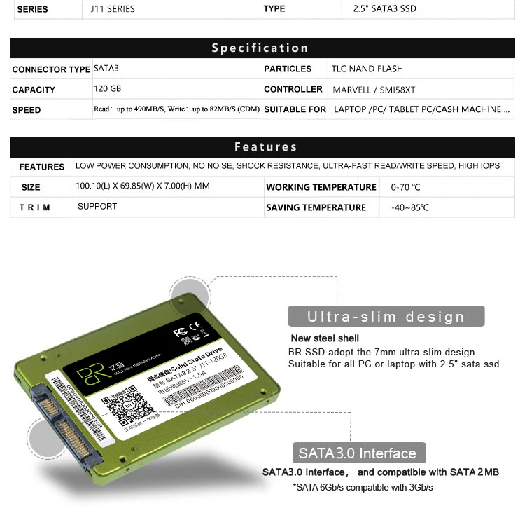 BR 2.5' ssd hdd 60gb 120 gb 240gb 480gb internal hard-drive solid hdd disk 2.5 sata for laptop computer PC