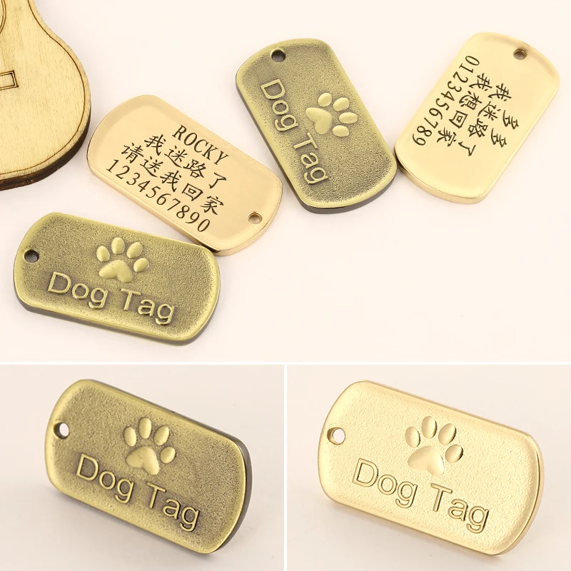TCHY Personalized Dog Tags Engraved Cat Puppy Pet ID Name Collar Tag Pendant Pet Accessories Paw