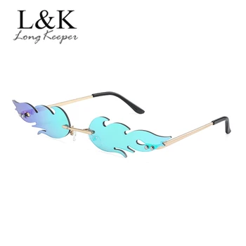 

Luxury Cat Eye Sunglasses Women Vintage Brand Designer Fire Flame Sun Glasses Men Small Metal Shades Trendy Mirror Eyewear UV400
