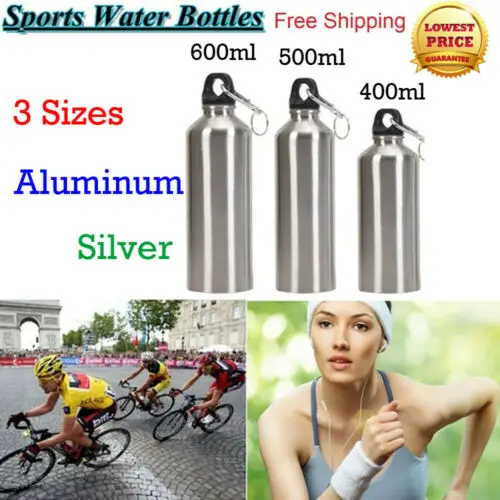 

New Sliver Aluminum Water Bottles Flask Double Wall Vacuum Insulated Bottle Sports Travel Climbing Hiking Bottles