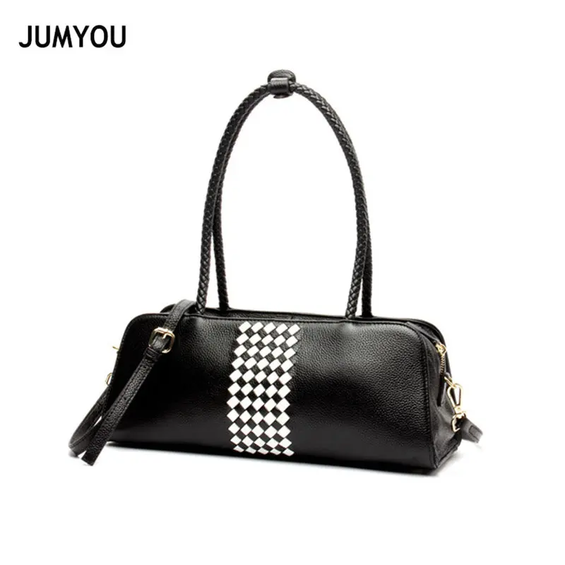 

Genuine Leather Handbags For Women Boston Black Fashion Simple Soft Handbags For Female Real Leather Totes Bags Mochilas Mujer