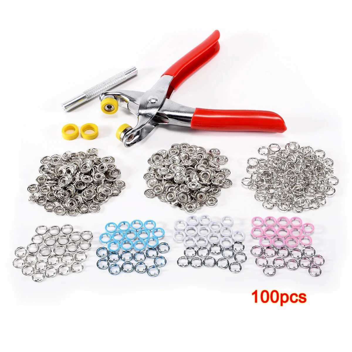 Buy 100pcs snap buttons 9,5mm 5 Claw (3.5mm) eyelet 4