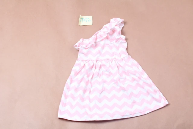 Pink Chevron One Shoulder Dress