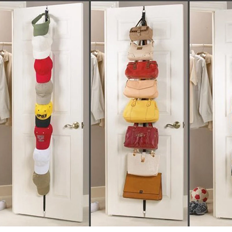 New Hat Clothes Organizer Hanging Cap Rack Holder Over Door Straps With