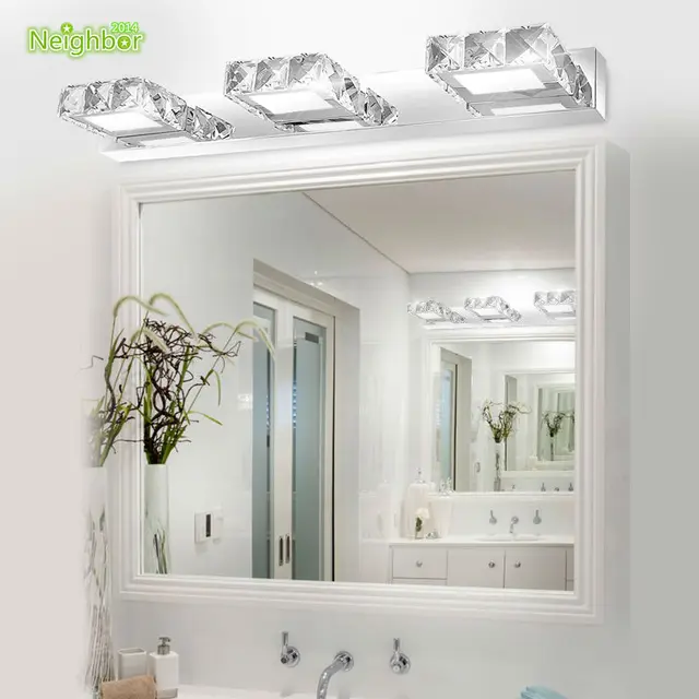 Modern Led Indoor Wall Light Lamps Banheiro Deco Bathroom Mirror Modern Led Indoor Wall Light Lamps Banheiro Deco Bathroom Mirror Acrylic Shade Crystal Sconce For