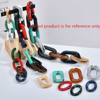 

Retro style 50pcs/lot color print geometry open ovals shape resin beads diy jewelry earring/bracelet/garment pendant accessory