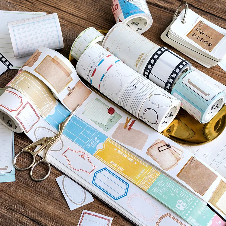 Креативная квадратная клейкая лента Washi для письма сделай сам наклейка