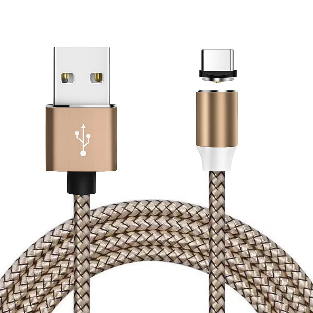 Магнитный зарядный кабель Micro usb type C кабель 2A быстрая зарядная зарядка USBC/type-C провод для iPhone 7 samsung a50 a40 note9 кабель - Цвет: for type c GOLD