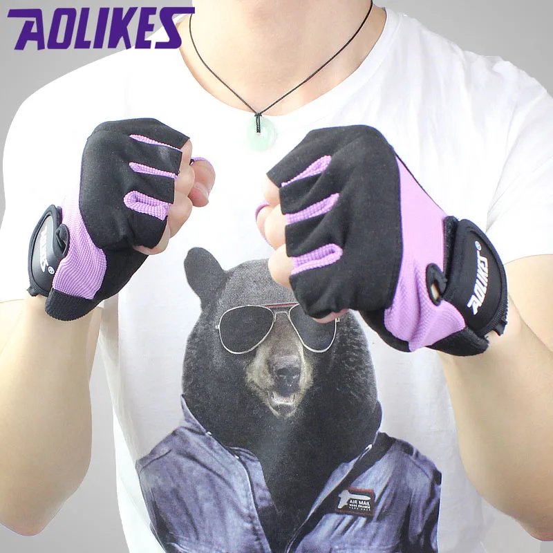 1 Pair Gym Body Building Training Fitness Gloves Sports Weight Lifting Exercise Slip-Resistant Gloves gym anti-skid gloves