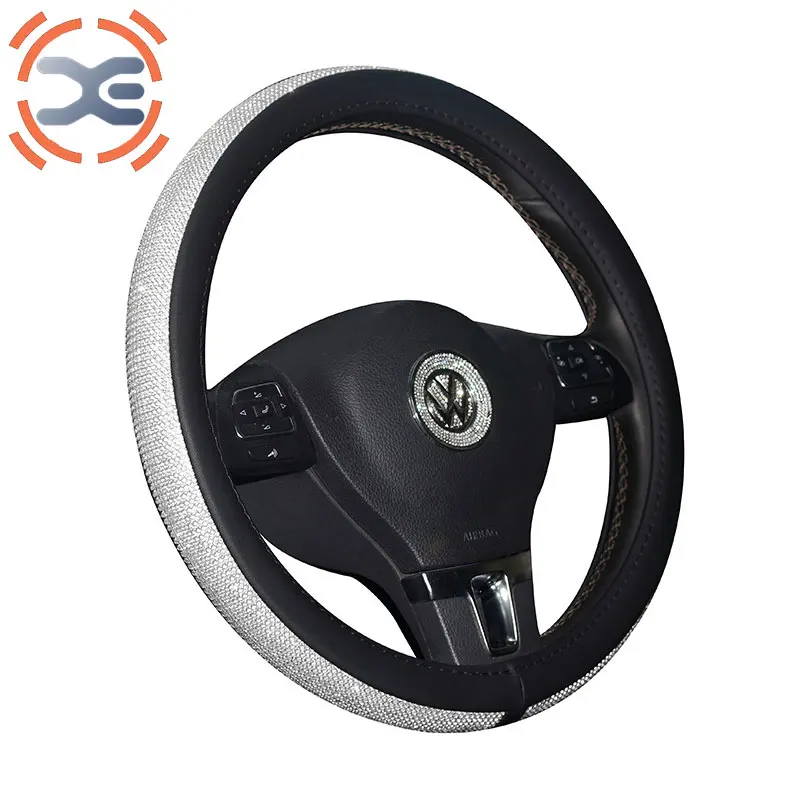 Rhinestone Steering Cover 12 Colors Diameter 38cm Steering Wheel Cover All Season Steering Wheel Cover For Women