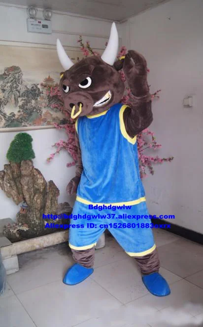 Kerbau Buffalo Bison Тур бык рогатый скот телячья талисман костюм для взрослых, Герой мультфильма арт фестиваль праздник празднование zx1621