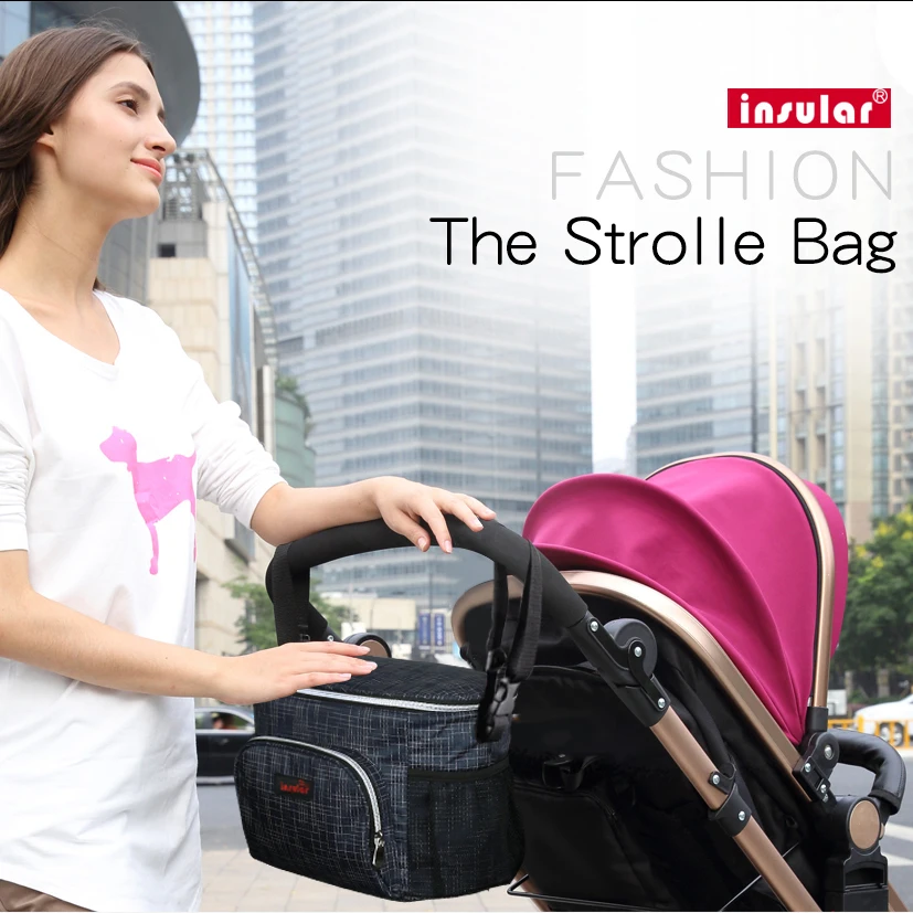

insular Polyester Diaper Stroller Thermal Insulation Bag Accessories Nappy Changing Organizer Wheelchair Messanger