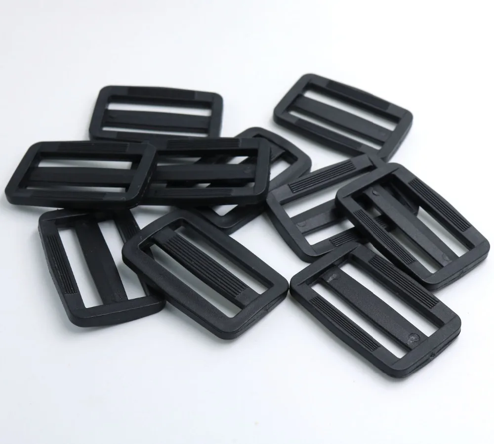 20pcs/lot 38mm Plastic Black third Buckles Square Rectangle Backpack
