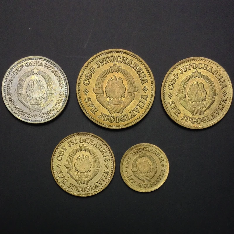 1965 английские монеты (5 10 20 50 пункт 1 динар) набор старых монет UNC