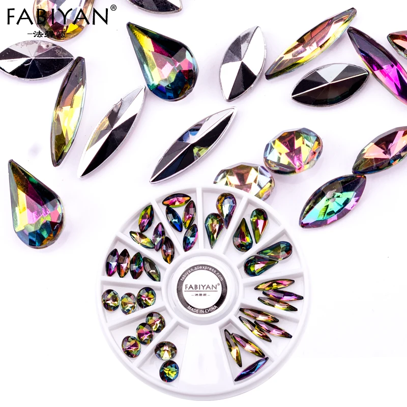 

Horse Eye Mixed Shape Jewelry Acrylic Glitter Manicure Nail Art Wheel Accessory Decoration 3D Tips DIY Tool Sharp UV Gel Polish