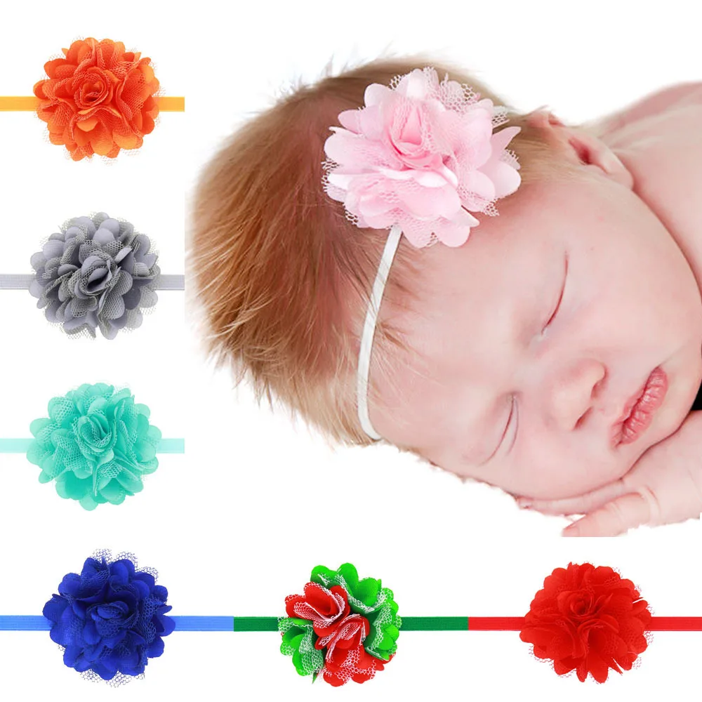 

1 Piece MAYA STEPAN Children Girls Satin Lace Flower Baby Hair Head Band Baby Newborn Hair Rope Headband Headwear Headwrap