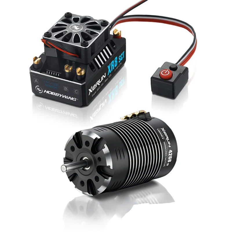 

FATJAY HobbyWing XeRun 4268 SD G2 sensored brushless 4-pole motor with XeRun XR8 SCT 140A brushless sensored ESC combo for cars
