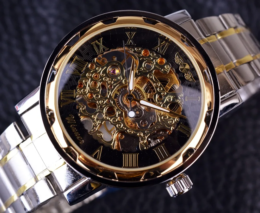 Transparent Gold Watch Men Watches Top Brand Luxury Relogio Male Clock Men Casual Watch Montre Homme Mechanical Skeleton