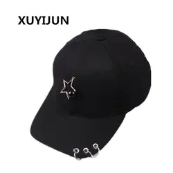 Xuyijun Хит продаж 2018 Snapback Шапки Мода Утюг кольцо Pentagram Шапки Регулируемые Женщины Бейсбол Кепки 100% кольцо ручной работы