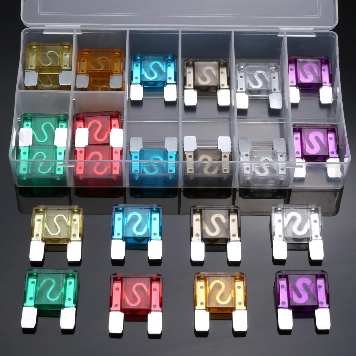 24pcs Big Maxi Blade Fuse Assortment Set 8 Kinds High Quality Car Truck RV Electrical Fuse Kit 20A 30A 40A 50A 60A 70A 80A 100A