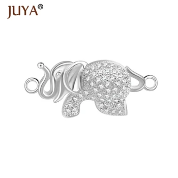 

Handmade Micro Pave CZ DIY Copper Jewellery Findings Thailand Cute Small Elephant Charm Pendant Connectors For Jewelry Making