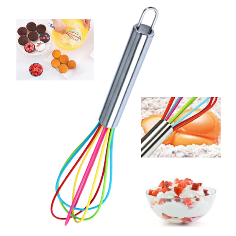 Горячая новинка 2019New 1 шт. Wisk блендер для готовки напиток силиконовый венчик для взбивания яиц кухонные инструменты ручка из нержавеющей стали ручной миксер для яиц пенообразователь