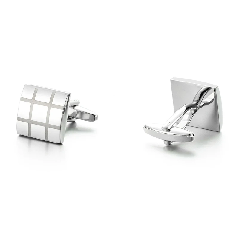 CHUKUI  Luxury Laser Engraved Mens Silver Cufflinks Gift For Fasther Shirt Cufflink Male Suit Accessories (5)