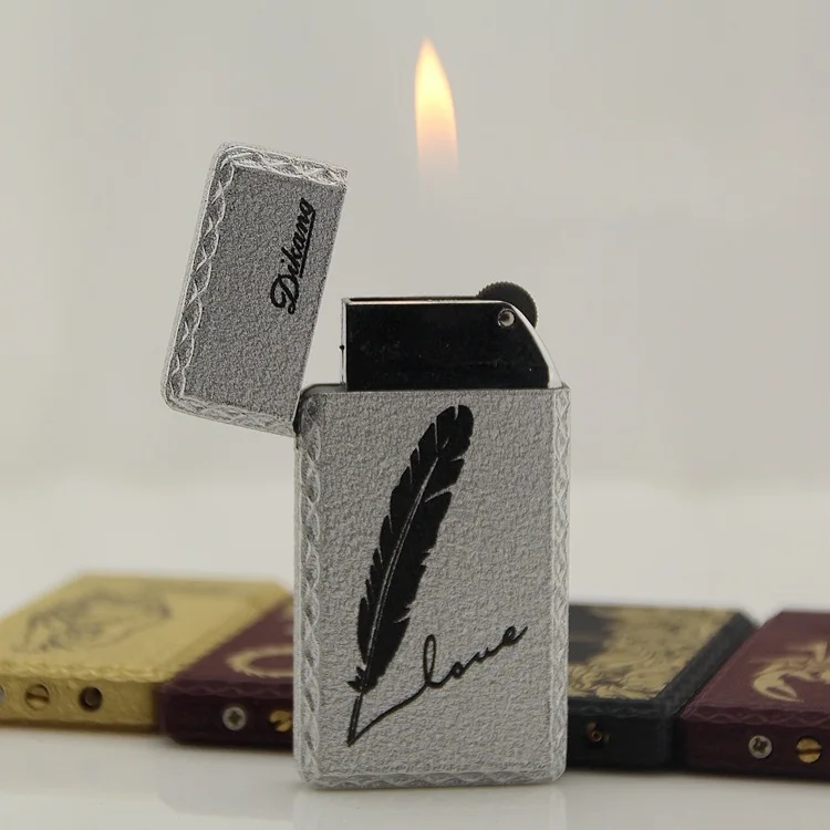 

Classic Pattern Ultrathin Grinding Wheel Flame Lighter Personality Originality Lighter