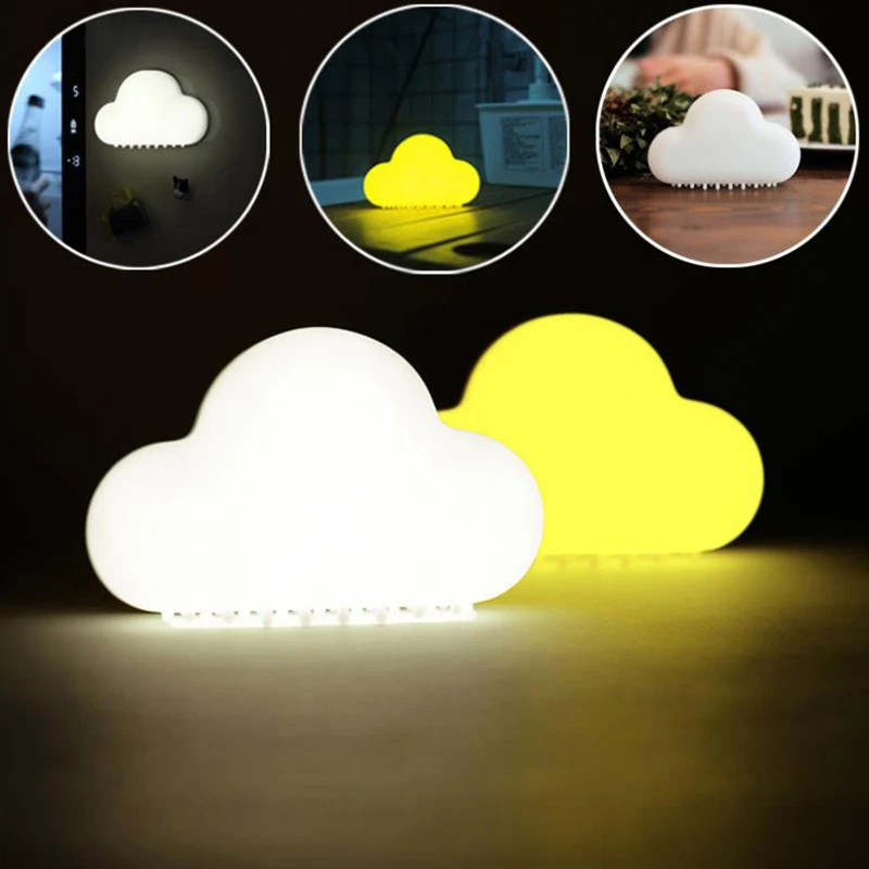 

LED Cloud Voice Control Night Light Bedroom Wall Light Lamp USB Rechargeable Desk Lamp Homer Decoration Baby Sleeping Lamp Gift