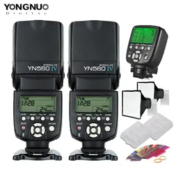 YONGNUO YN560 IV yn560iv + YN560TX II флэш-контроллер для Canon Nikon с бесплатным вспышка с диффузным рассеивателем беспроводной Speedlite Flash