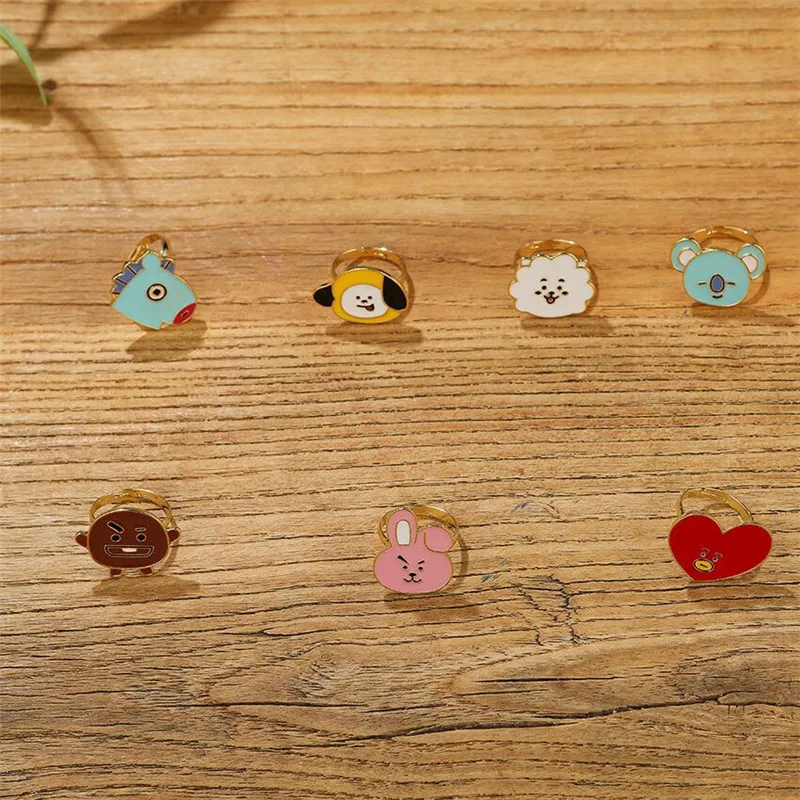 

KPOP COOKY Ring Finger Rings Bangtan Boys V Jung Kook Jimin RM Suga Jewelry Rings Accessories For Men Women 8T21 HF0117