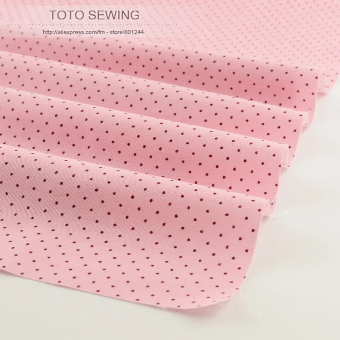 Booksew 100 cotton fabric light pink mini dot design 50cmx160cm/piece