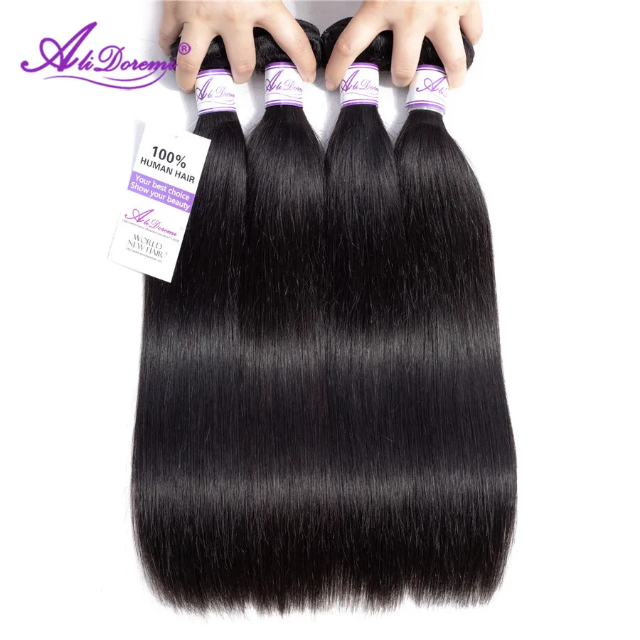 Brazilian Straight Hair Bundles 8-28 inch 100% Alidoremi Human Hair Weave Non Remy Hair Extension Natural Color Can Buy1/3/4pcs Brazilian Straight Hair Bundles 8-28 inch 100% Alidoremi Human Hair Weave Non Remy Hair Extension Natural Color Can Buy1/3/4pcs
