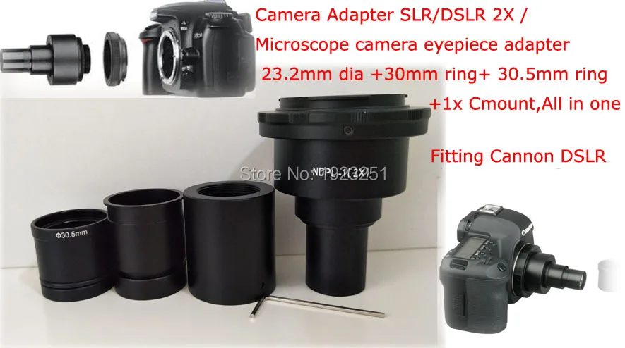 

NDPL 2X Microscope Camera Adapter lens SLR/DSLR 2X for Microscope Can-non DSLR eyepiece camera adaptor lens