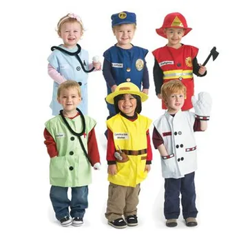 

Halloween party Occupation Uniform role play Police doctor Cook soldier fireman unisex child kids costume cosplay for Purim