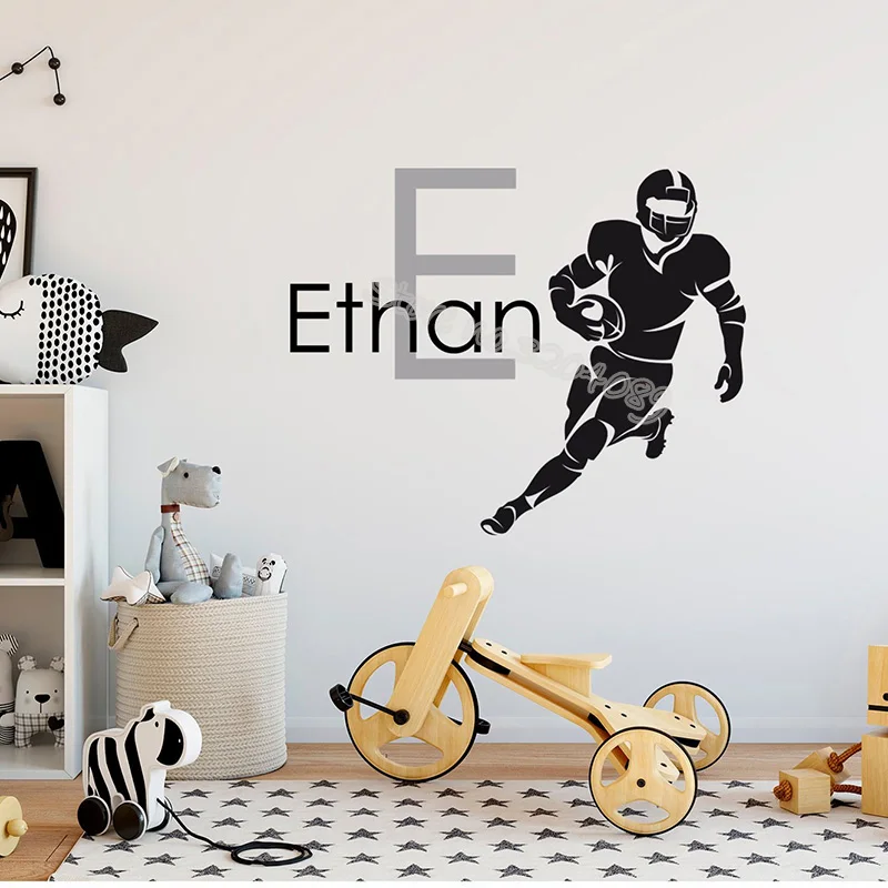 Personalized Soccer Custom Name Vinyl Wall Sticker Football Player