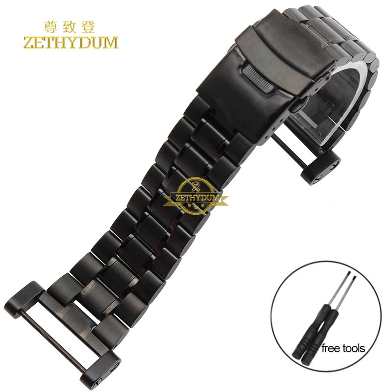 

Smart watches band solid stainless steel watchband watch strap wristband bracelet 24mm for SUUNTO CORE Double insurance clasp