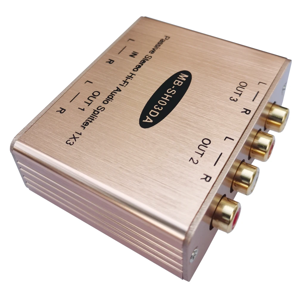 MuxBOXS Stereo Sound Distributor Passive RCA Audio Splitter 1-IN-3-OUT With Isolation Output