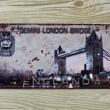 XDCP-161 Винтаж номерного знака «близнецы Лондонский мост "металлический художественное изображение на жести признаки бар обои с изображением паба Декор настенная плакат Ремесло 15x30 см