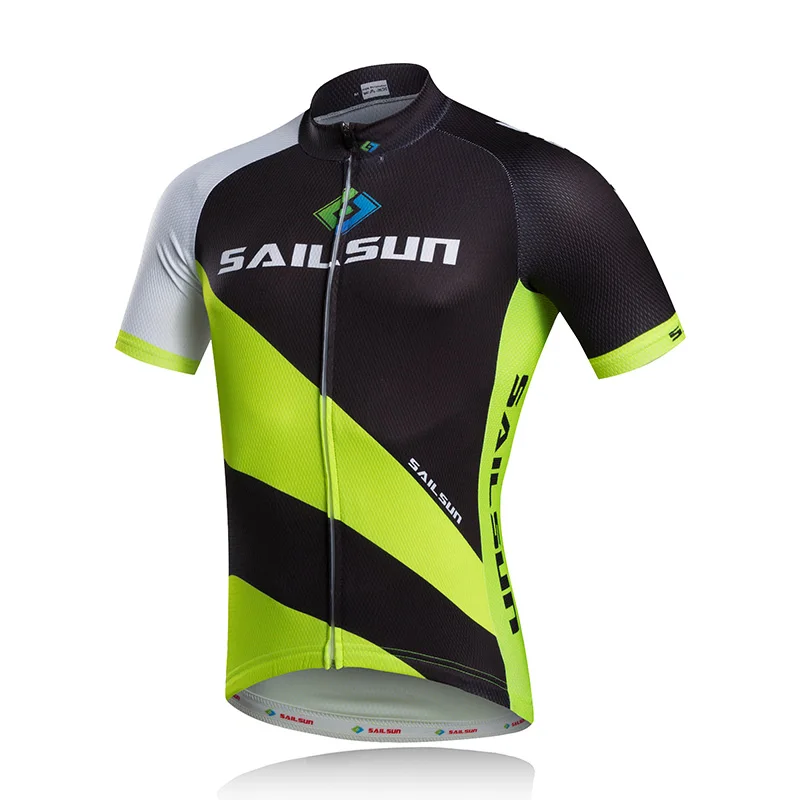 Buy Hot Black Green Men Pro Cycling Jersey Top Bike