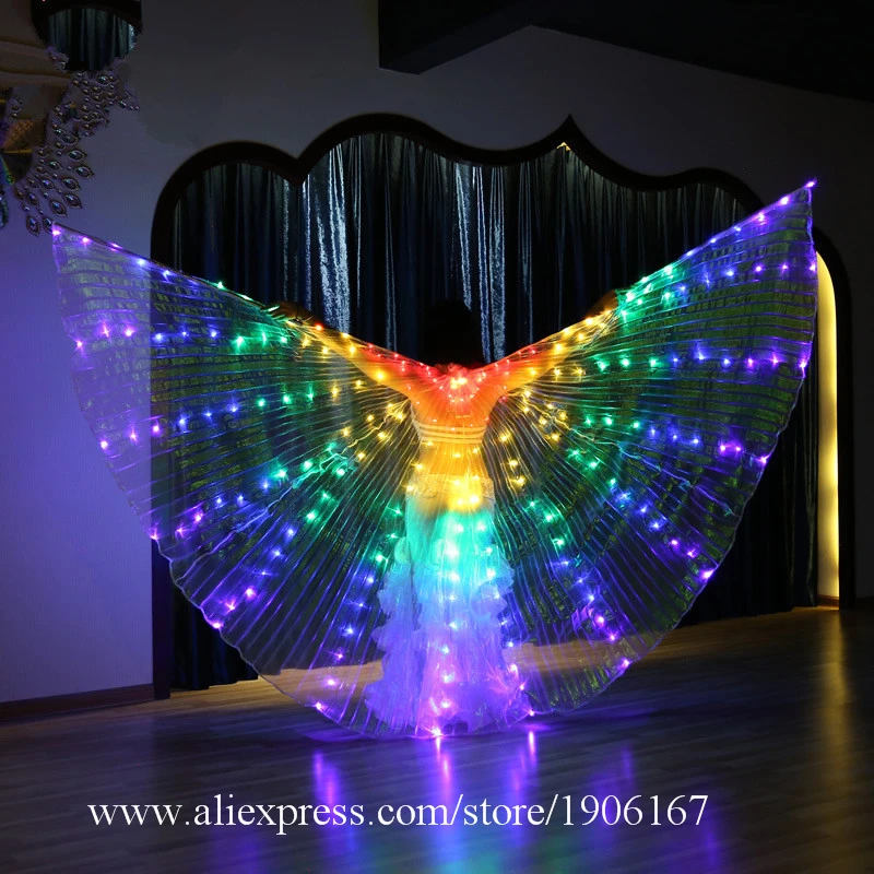 Belly Dance Glowing Wings Cloak Children Fluorescent Butterfly Rainbow Multicolored LED Glowing Wings5