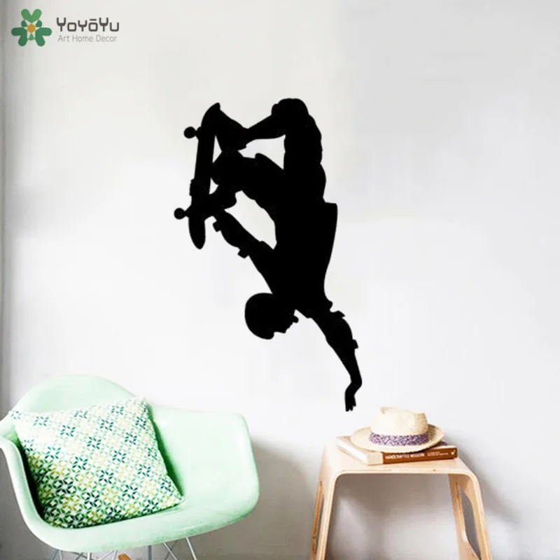 

YOYOYU Wall Decal Boys Bedroom Decoration Modern Sport Skateboard Art Mural Home Decor Gift Creative Design Decals AdhesiveCT759