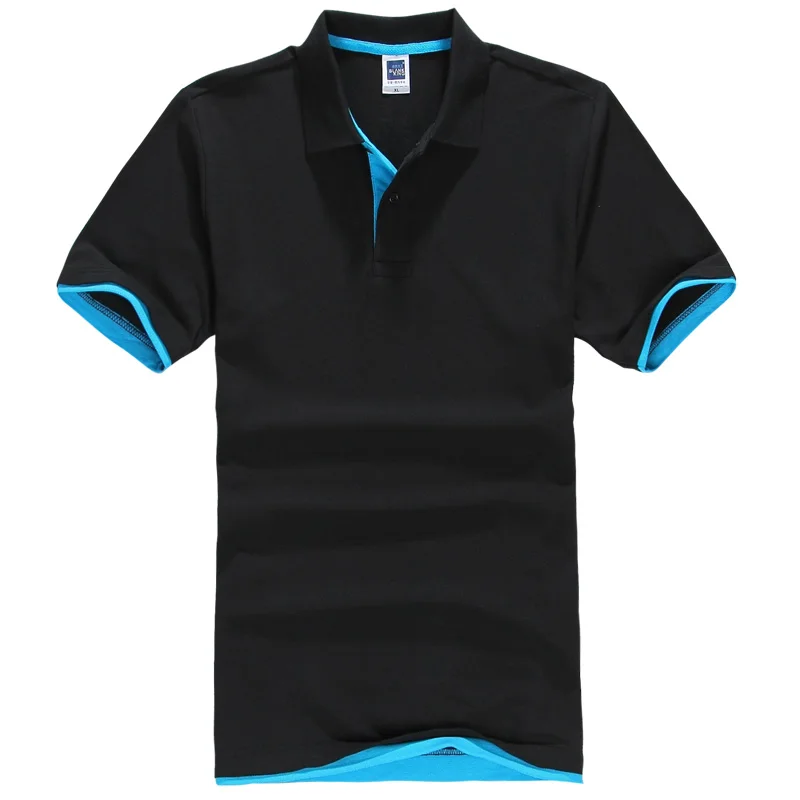 

Loldeal 2018 Men's And Women's Double Color Short Sleeve POLO Shirt Black Camisa