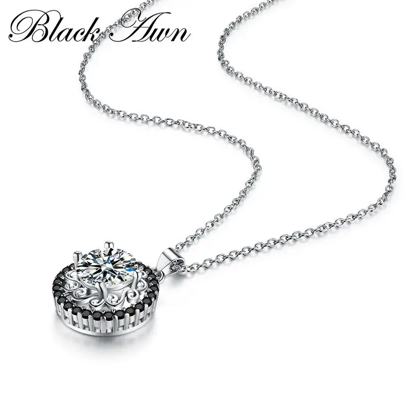 Silver Necklace Pendant Necklace BLAC AWN Silver Color Slide Necklace