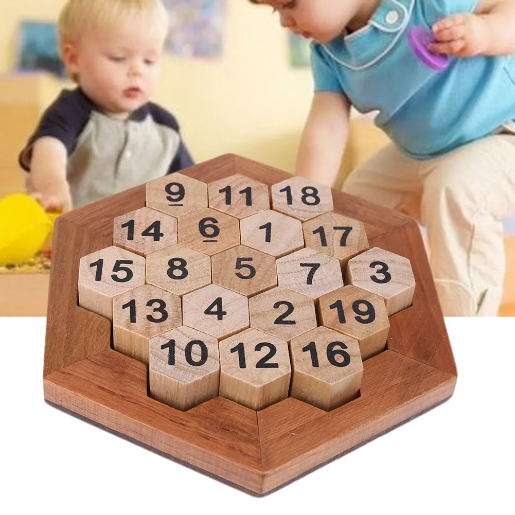 Children Brain Teaser Wooden Number Board Kids Montessori Math Game Educational Plate Toy Intellectual Learning Teaching Aids