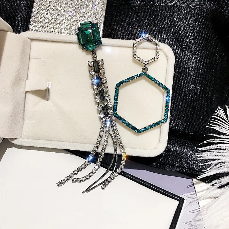 

Korean Fashion Asymmetric Long Tasseled Earrings Long Geometric Earrings Bohemia For Women Elegant
