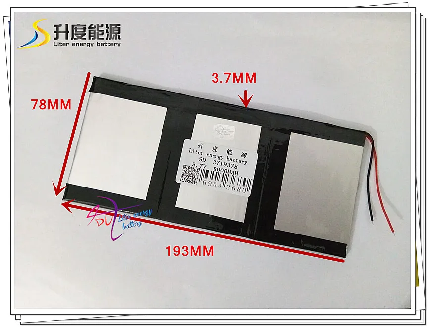 3.7v 9000mah Sd 3719378 Polymer Lithium Ion / Liion Battery For Tablet Pc,power Bank Tablet